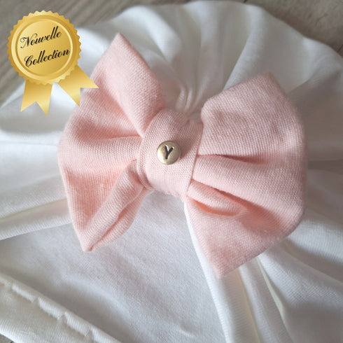 Turban nœud Initiale perle en jersey extensible 10 couleurs